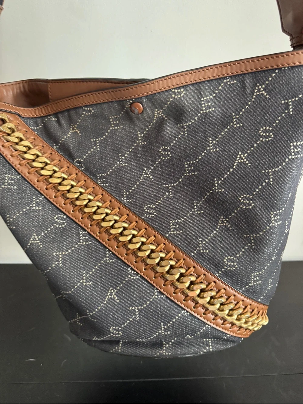 Stella McCartney S-Wave Monogram Bucket Shoulder Bag